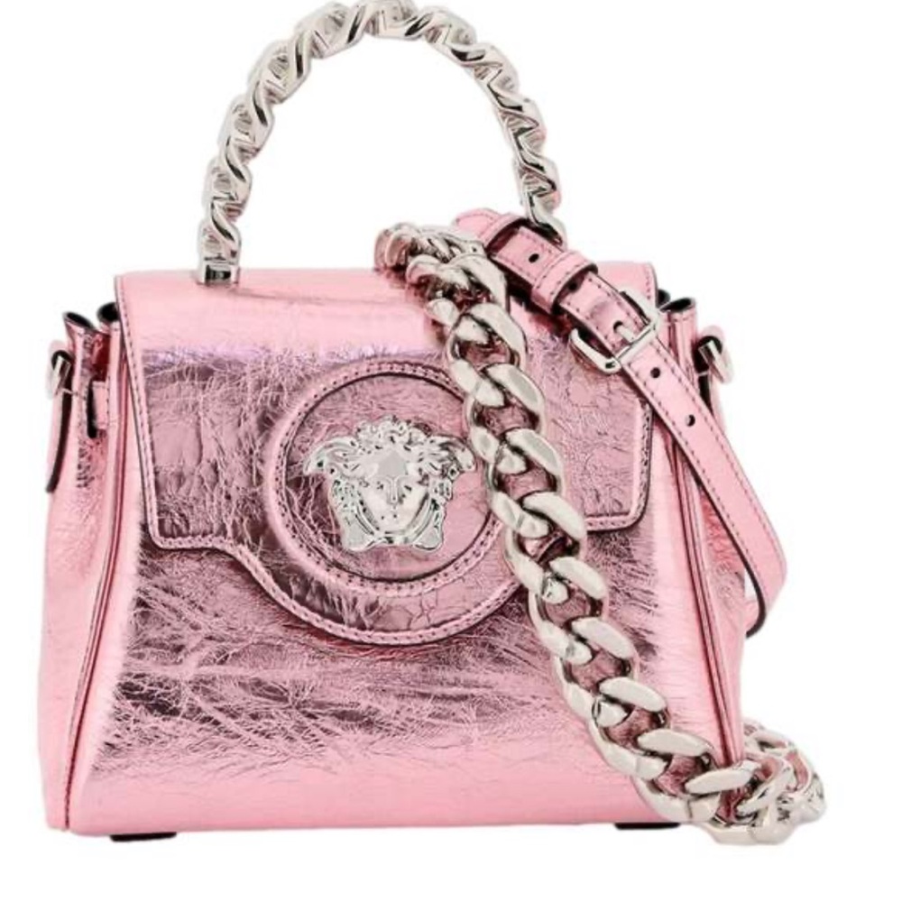 Medium size pink metallic Versace bag